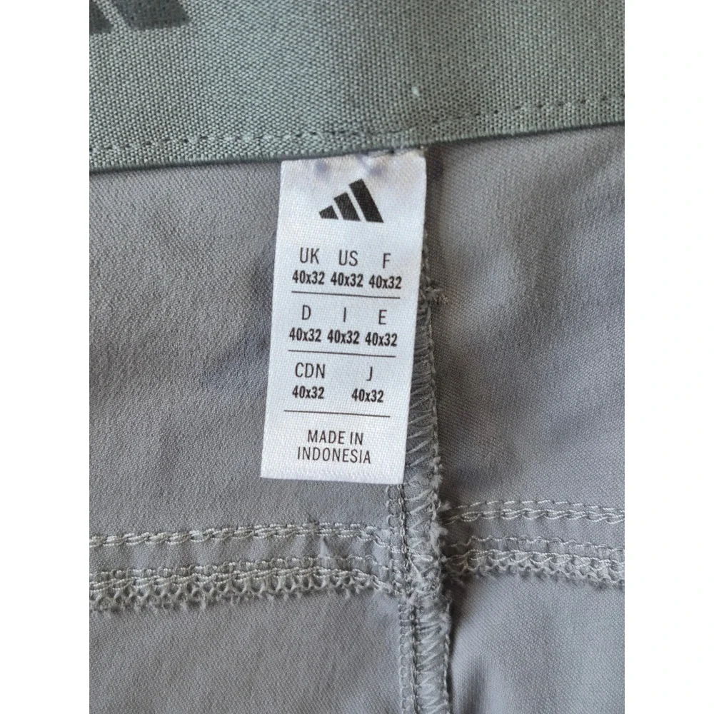 Adidas Ultimate365 Mens Grey Performance Golf Pants 40x32 Stretch Flat Front